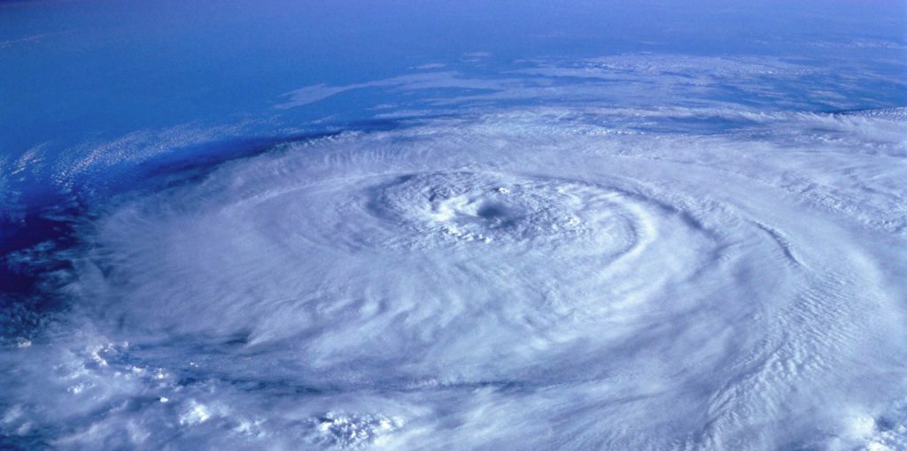 Stormy clouds seen from the space.