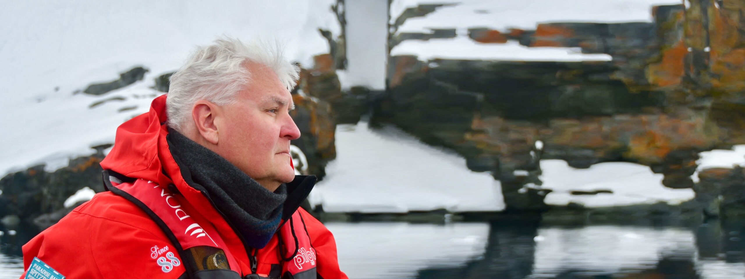 Carl Gustaf Lundin on a boat.